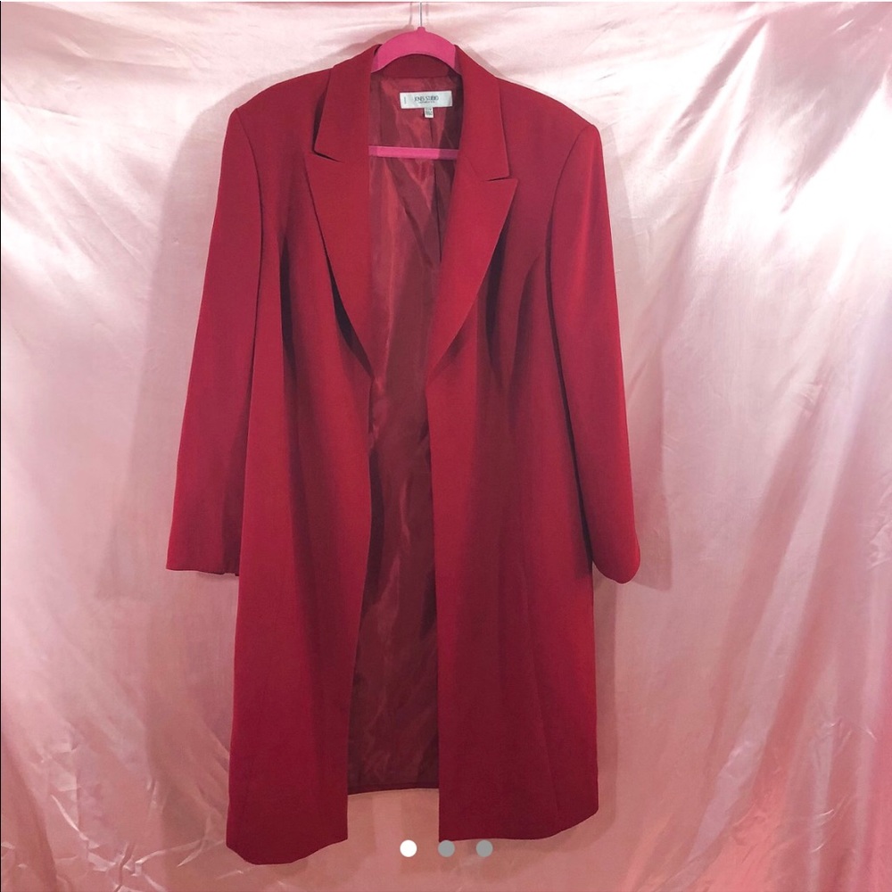 SUPER ELEGANT 😍 JONES STUDIO RED LONG BLAZER COAT
